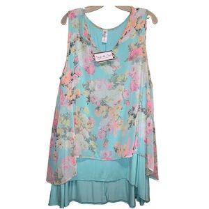 Tee For The Soul Ladies Layered Top Size 2X NWT